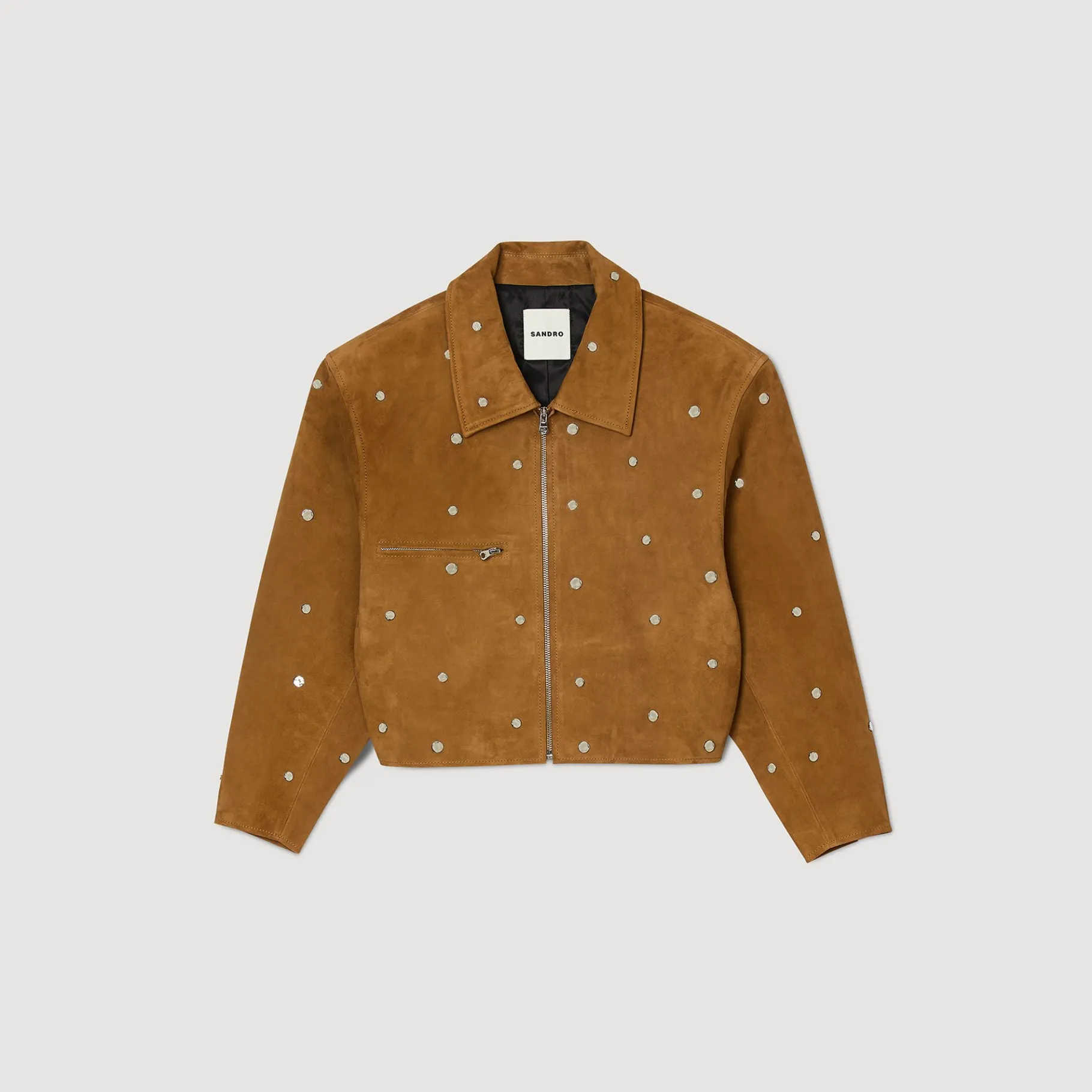 Sandro Paris Cazadoras & Chaquetas<Cazadora De Ante Decorada Con Tachuelas