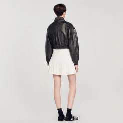 Sandro Paris Cazadoras & Chaquetas<Cazadora De Cuero Con Cristales