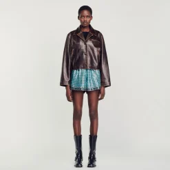 Sandro Paris Cazadoras & Chaquetas<Cazadora De Piel Envejecida