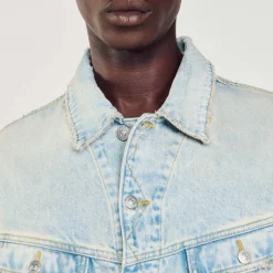 Sandro Paris Abrigos & Cazadoras<Cazadora Vaquera Descolorida