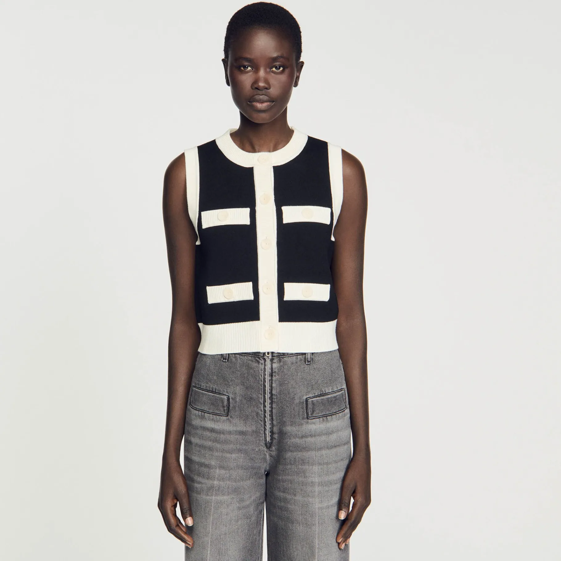 Sandro Paris Jerseys & Cárdigans<Chaleco Tipo Cardigan