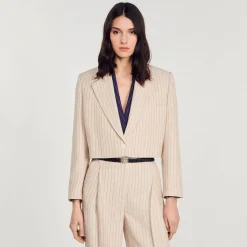 Sandro Paris Trajes<Chaqueta Corta A Rayas