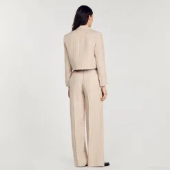 Sandro Paris Trajes<Chaqueta Corta A Rayas