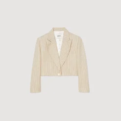 Sandro Paris Trajes<Chaqueta Corta A Rayas