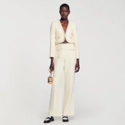 Sandro Paris Conjuntos<Chaqueta Corta De Sarga