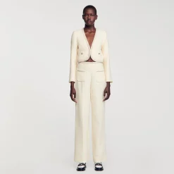 Sandro Paris Conjuntos<Chaqueta Corta De Sarga