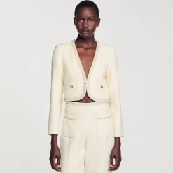 Sandro Paris Conjuntos<Chaqueta Corta De Sarga