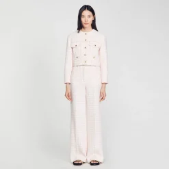 Sandro Paris Conjuntos<Chaqueta Corta De Sarga De Fantasia