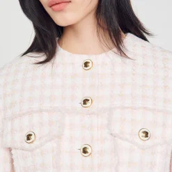 Sandro Paris Conjuntos<Chaqueta Corta De Sarga De Fantasia