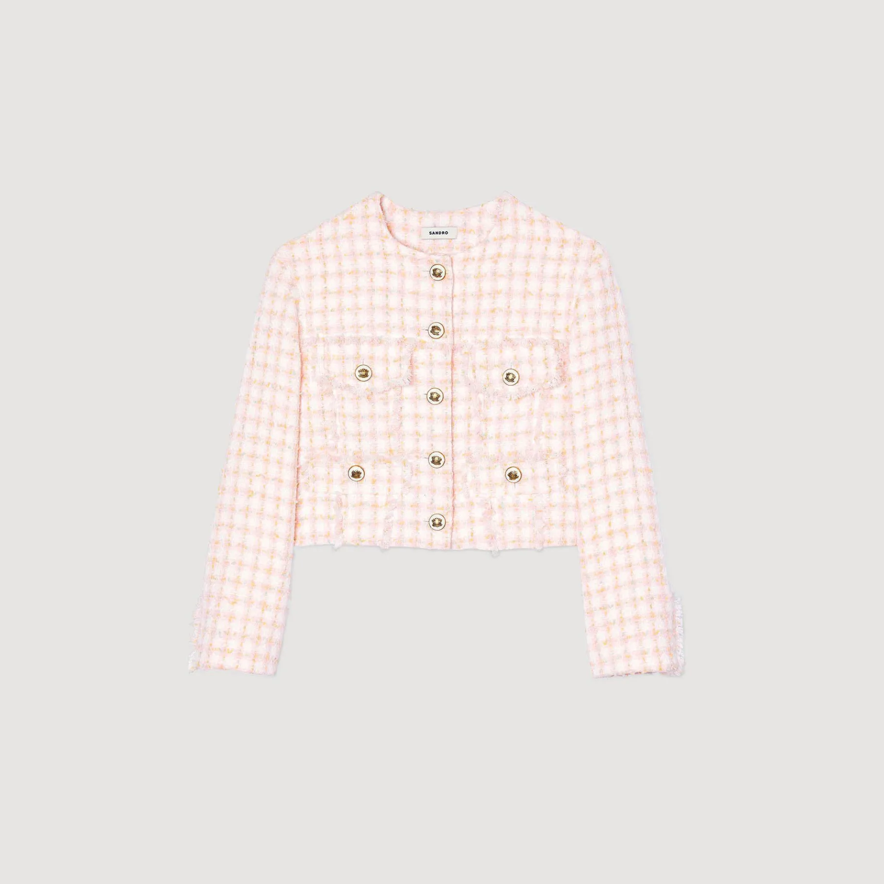 Sandro Paris Conjuntos<Chaqueta Corta De Sarga De Fantasia