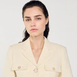 Sandro Paris Trajes<Chaqueta Corta De Tweed Abotonada