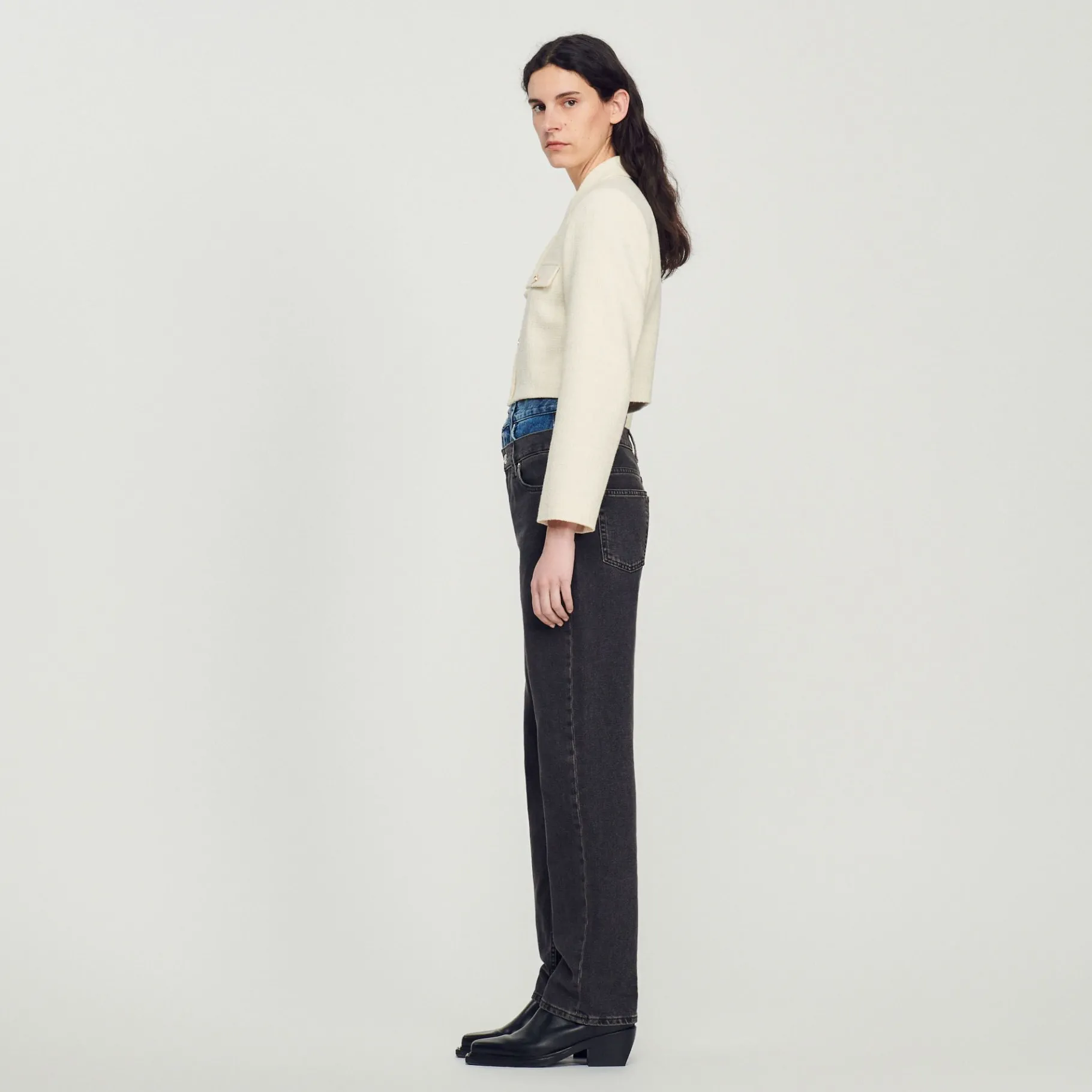 Sandro Paris Trajes<Chaqueta Corta De Tweed Abotonada