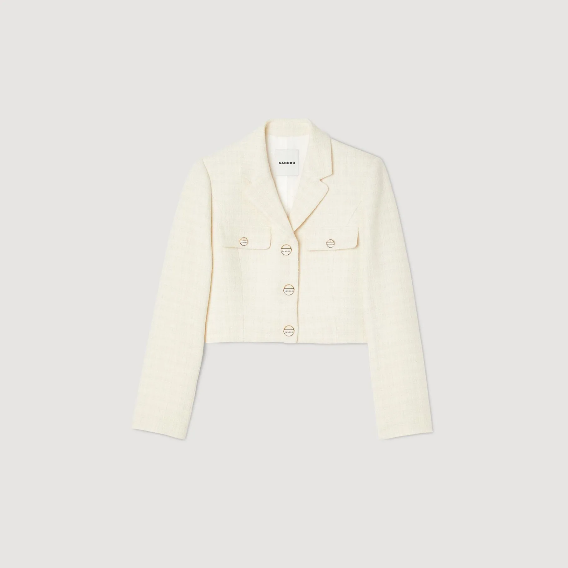 Sandro Paris Trajes<Chaqueta Corta De Tweed Abotonada