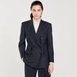 Sandro Paris Trajes<Chaqueta De Traje A Rayas