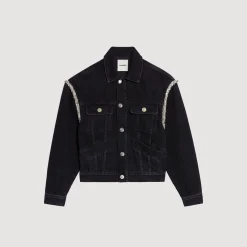 Sandro Paris Abrigos<Chaqueta Oversize De Denim Con Strass