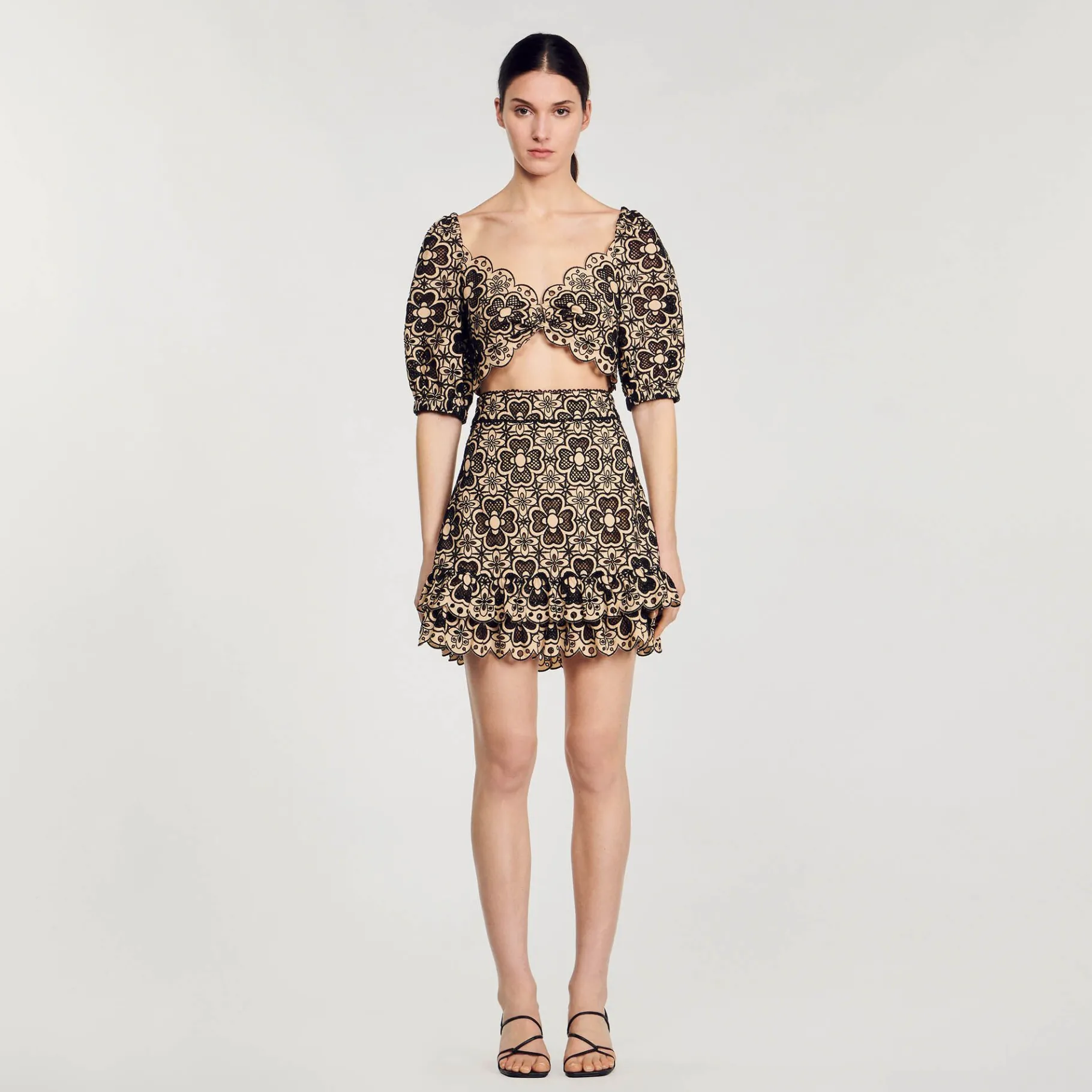 Sandro Paris Faldas & Shorts<Falda Corta Con Bordado Ingles