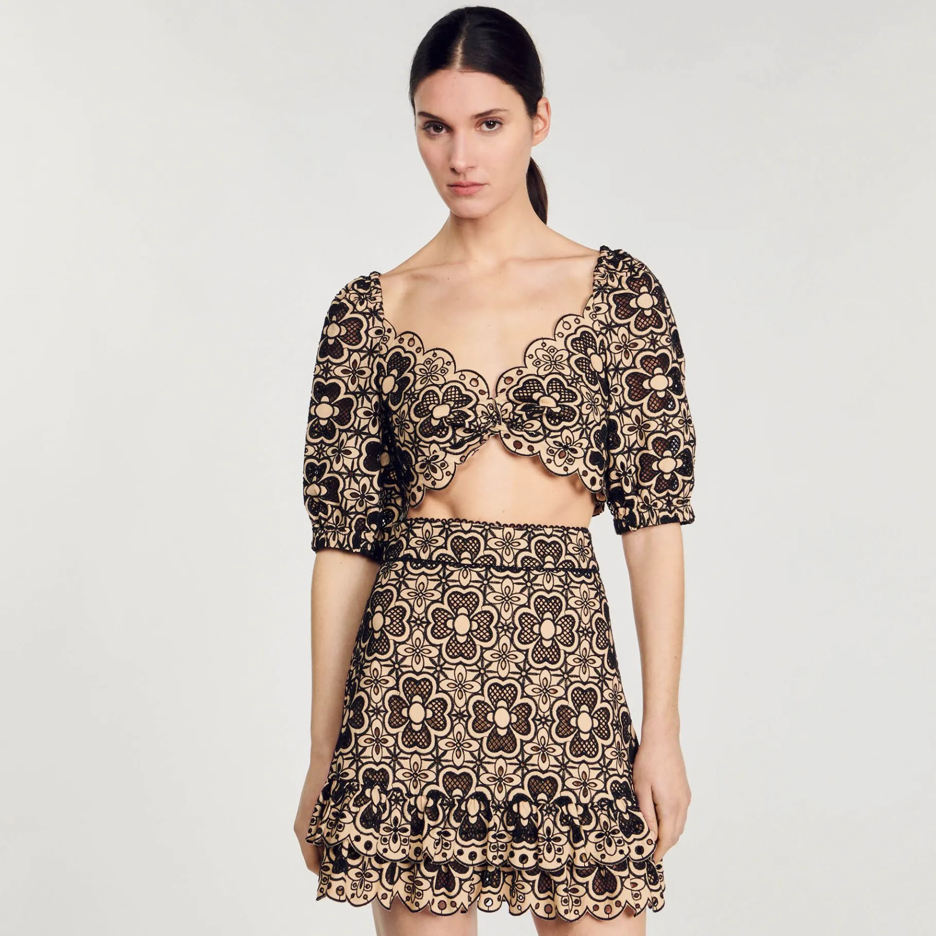 Sandro Paris Faldas & Shorts<Falda Corta Con Bordado Ingles