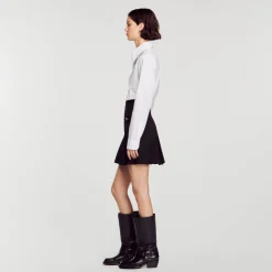 Sandro Paris Faldas & Shorts<Falda Corta Con Pliegues Pespunteados