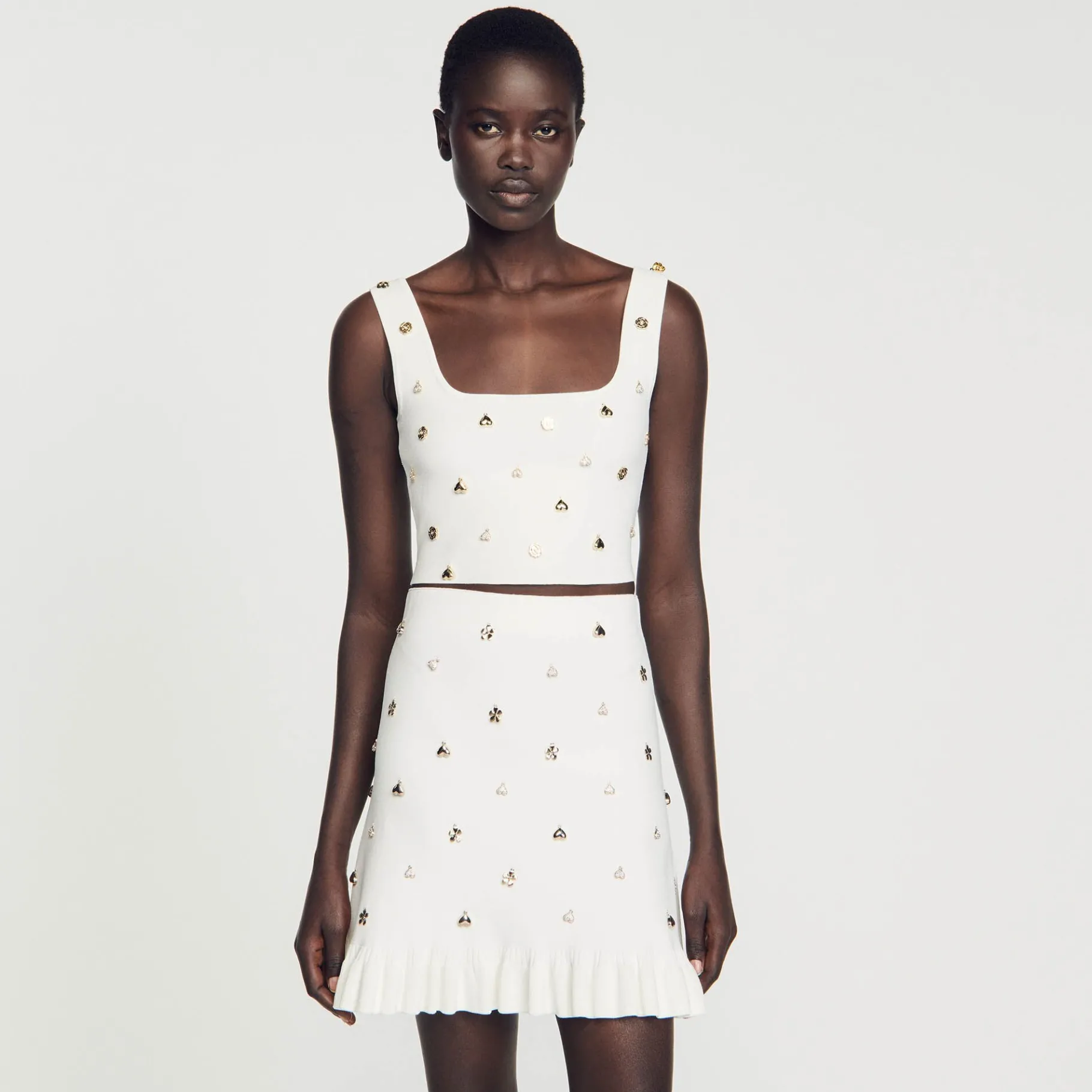 Sandro Paris Conjuntos<Falda De Punto Decorada Con Colgantes