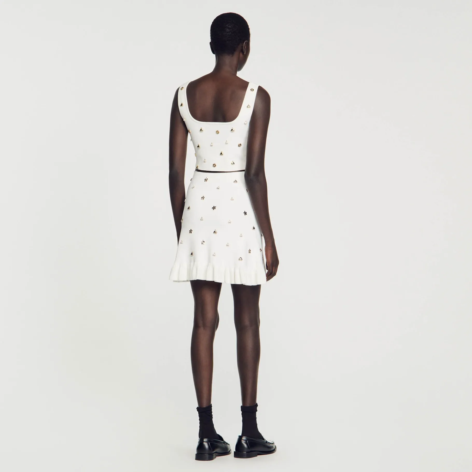 Sandro Paris Conjuntos<Falda De Punto Decorada Con Colgantes