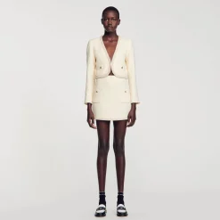 Sandro Paris Conjuntos<Falda De Sarga De Piedras