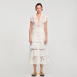 Sandro Paris Faldas & Shorts<Falda Larga Con Bordado Ingles