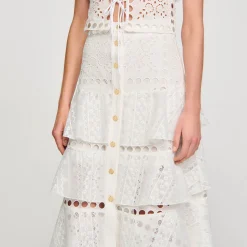 Sandro Paris Faldas & Shorts<Falda Larga Con Bordado Ingles