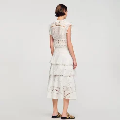 Sandro Paris Faldas & Shorts<Falda Larga Con Bordado Ingles