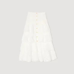 Sandro Paris Faldas & Shorts<Falda Larga Con Bordado Ingles