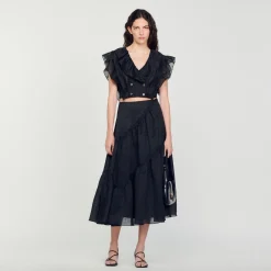 Sandro Paris Faldas & Shorts<Falda Larga Con Volantes