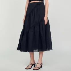 Sandro Paris Faldas & Shorts<Falda Larga Con Volantes