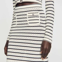 Sandro Paris Conjuntos<Falda Midi De Punto De Rayas