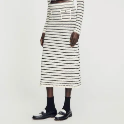 Sandro Paris Conjuntos<Falda Midi De Punto De Rayas