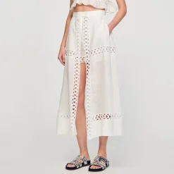 Sandro Paris Faldas & Shorts<Falda Pantalon Larga De Mezcla De Lino