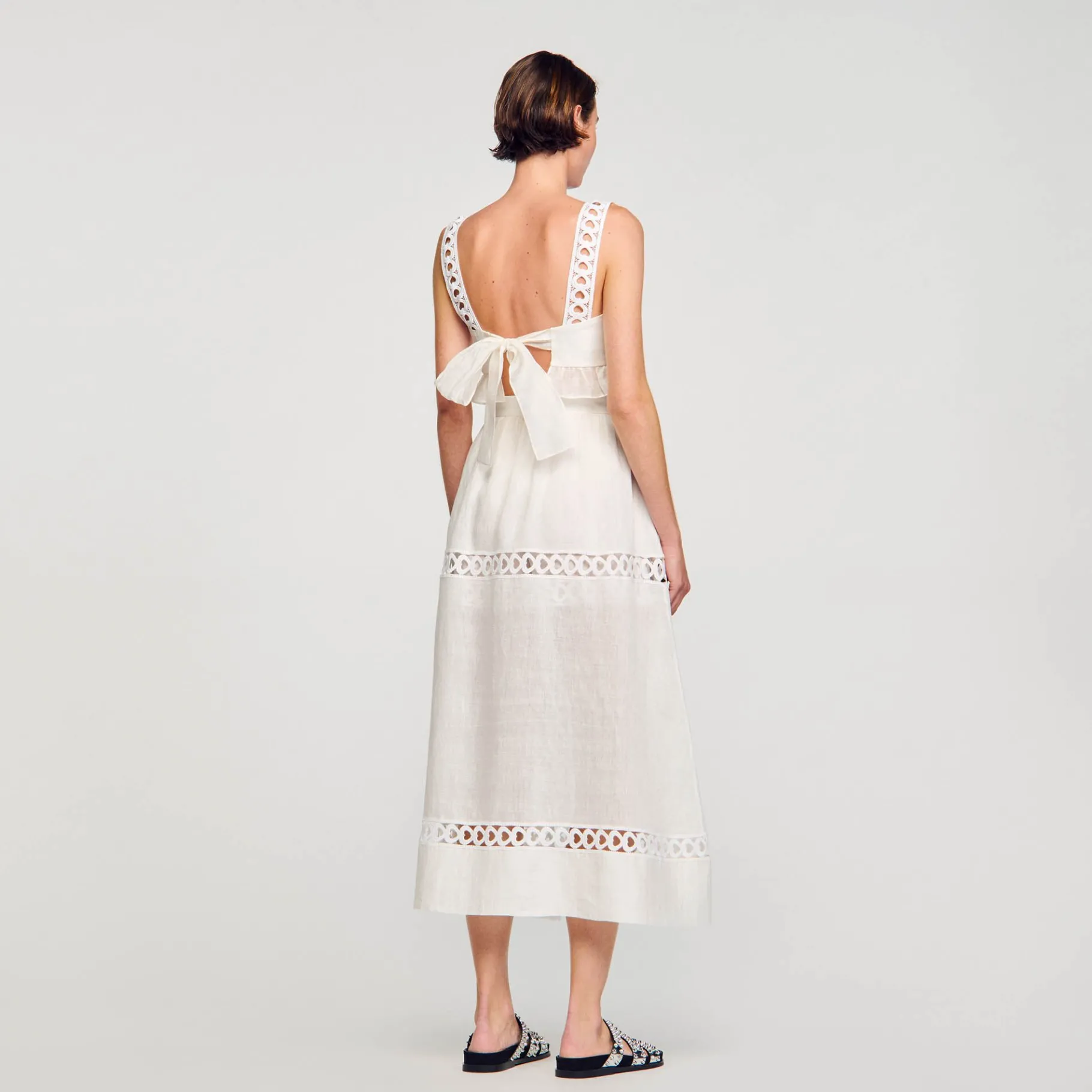 Sandro Paris Faldas & Shorts<Falda Pantalon Larga De Mezcla De Lino