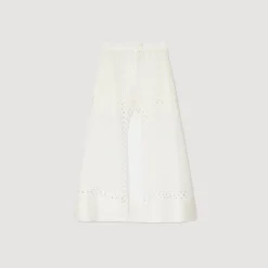 Sandro Paris Faldas & Shorts<Falda Pantalon Larga De Mezcla De Lino
