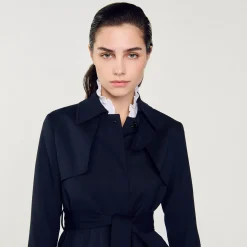 Sandro Paris Abrigos<Gabardina Con Inserto Plisado