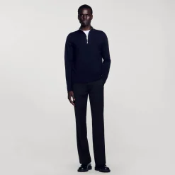 Sandro Paris Jerséis & Chalecos<Jersey De Lana Con Cuello Con Cremallera