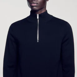 Sandro Paris Jerséis & Chalecos<Jersey De Lana Con Cuello Con Cremallera