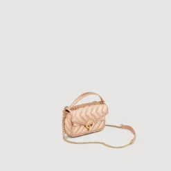 Sandro Paris Bolsos De Hombro<Minibolso Yza De Cuero Acolchado