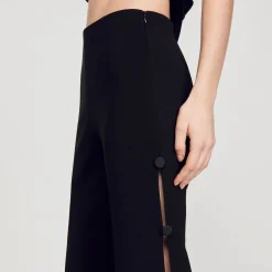 Sandro Paris Conjuntos<Pantalon Acampanado Calado En El Lateral