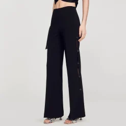 Sandro Paris Conjuntos<Pantalon Acampanado Calado En El Lateral