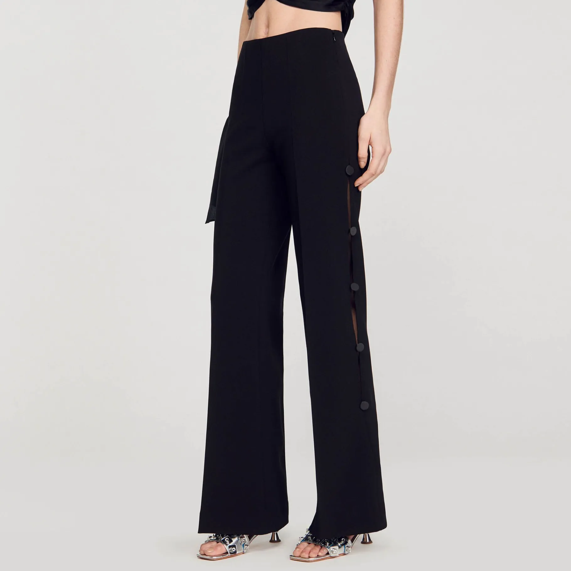 Sandro Paris Conjuntos<Pantalon Acampanado Calado En El Lateral