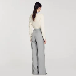 Sandro Paris Trajes<Pantalon Acampanado De Talle Alto