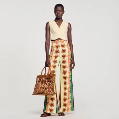 Sandro Paris Pantalones<Pantalon Acampanado Estampado