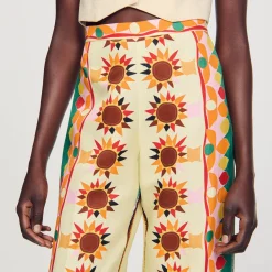 Sandro Paris Pantalones<Pantalon Acampanado Estampado