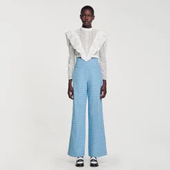 Sandro Paris Trajes<Pantalon Ancho De Tweed