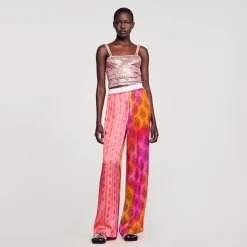 Sandro Paris Pantalones<Pantalon Ancho Estampado