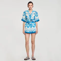 Sandro Paris Faldas & Shorts<Pantalon Corto Ancho Y Estampado