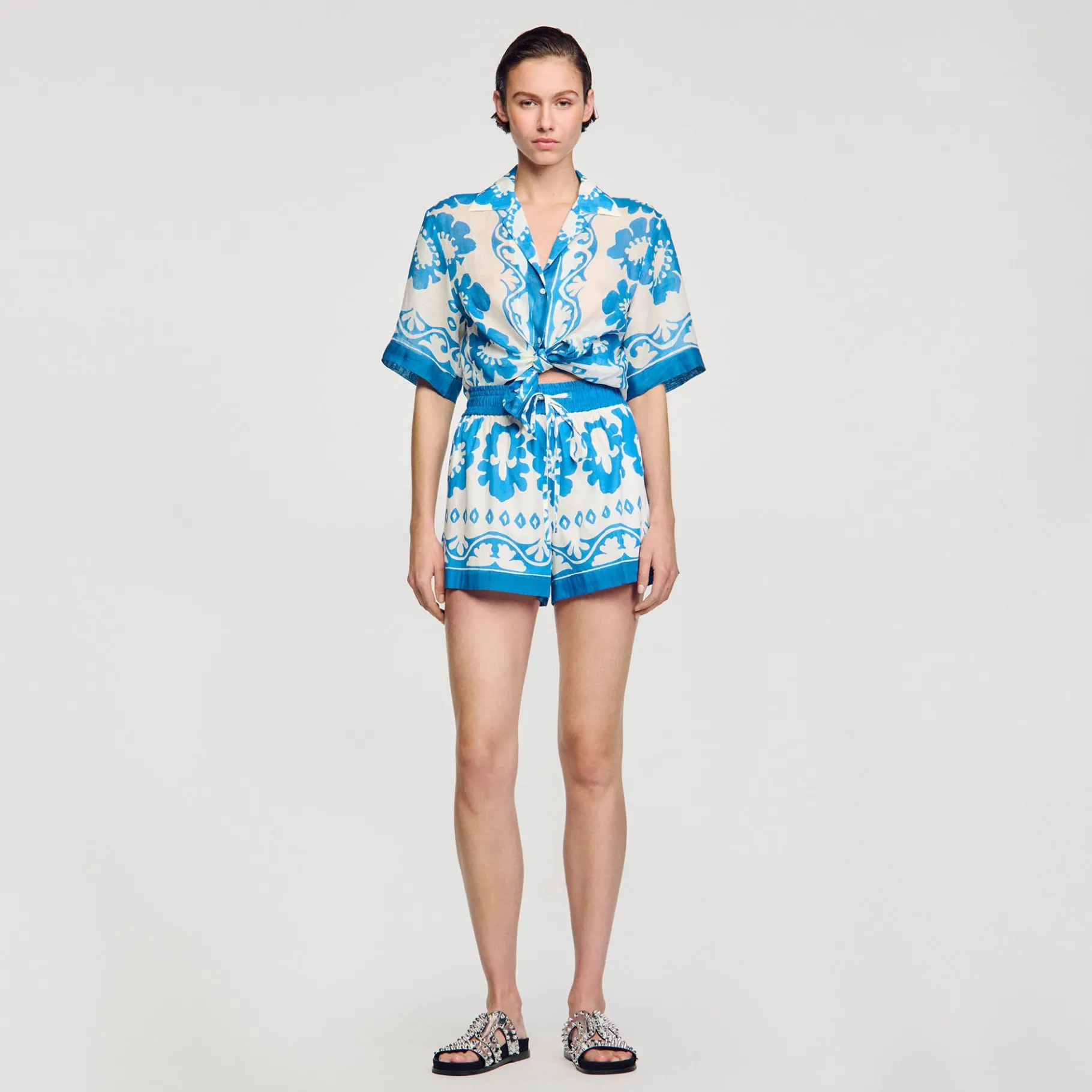 Sandro Paris Faldas & Shorts<Pantalon Corto Ancho Y Estampado